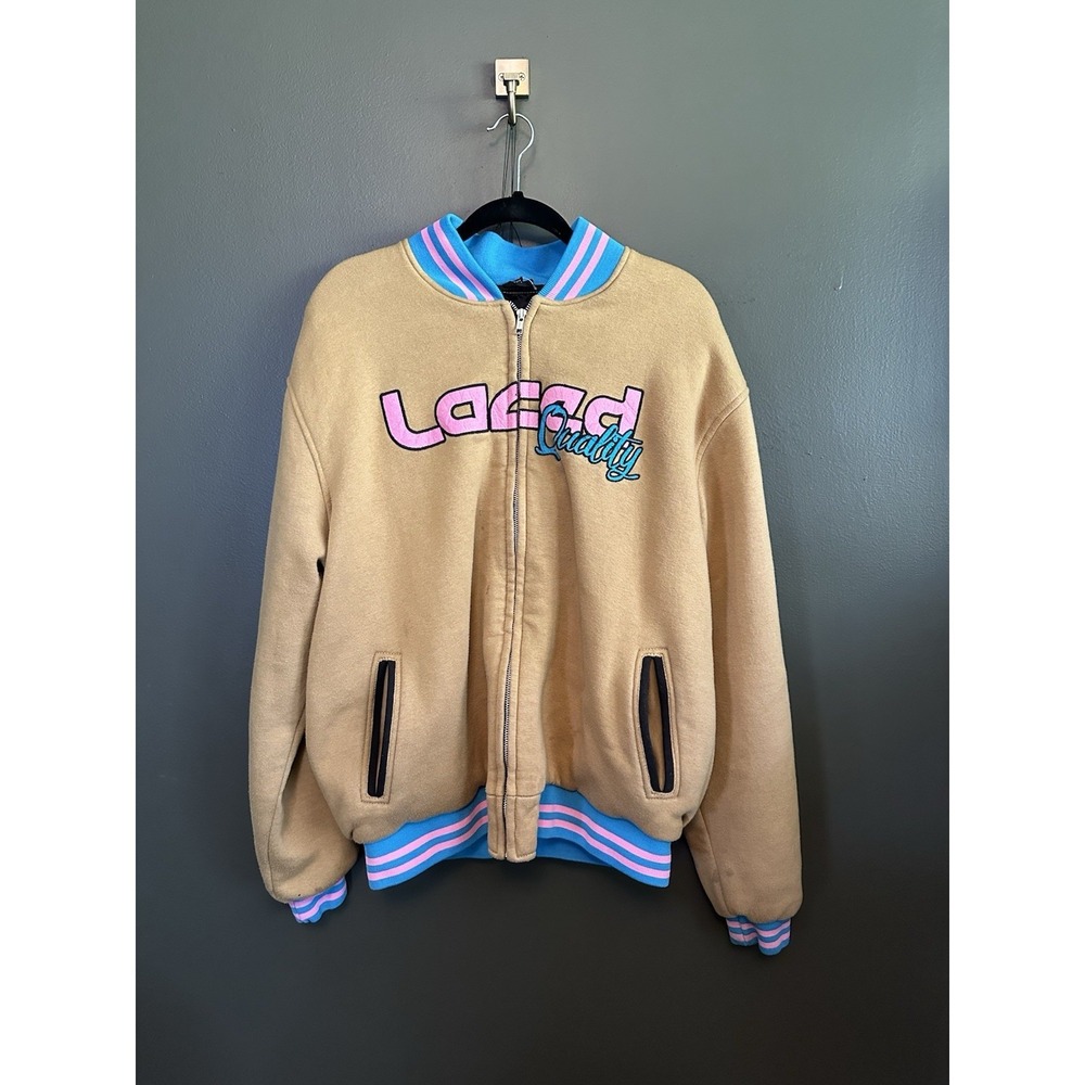 Laced Quality Y2K Retro Varsity Zip Up Jacket Men's 3XL Boston MA Flawed